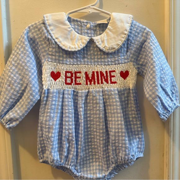 New Smocked Valentine’s Romper - Picture 2 of 11